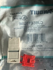 PANDUIT CJ5E88TGIW MINI-COM CAT5E JACK WHITE Lot of (25) - Picture 1 of 3