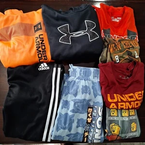 Lot of 8 pieces Boys L Mixed Clothes Sweatshirt, Shirts, Pants Under Armour - Picture 1 of 10