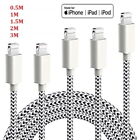For Apple Iphone 5 6 7 8 X Usb 8 Pin Braided Charging Usb Cable Lead Cord 