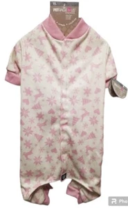 Petrageous Dog Puppy Winter Pajamas Pink White Snowflake Heart Tree Deer LARGE - Picture 1 of 10