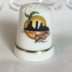 Vintage Collectible Thimble Atlanta Picture On The Front Approx. 1” Nice Gift - Picture 1 of 12