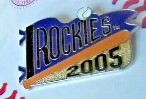 2005 Colorado Rockies Pennant / bat lapel pin Cover