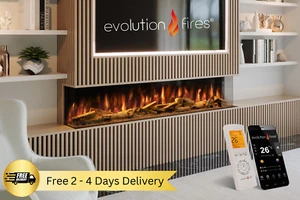 Advance Series 1800 TV Media Wall Electric Fireplace | LED Flame | Remote | 2kW - Picture 1 of 17