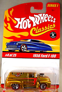 2004 Hot Wheels Classics Series 1 4/25 1956 FORD F-100 variante or avec RL 5 rayons
