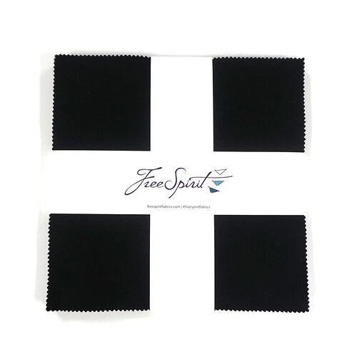 Designer Essentials Black 10" Charm Pack 42 Squares 100% Cotton Quilting Fabric  - Image 1 of 1