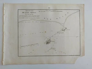 1858 Gauttier Carta Náutica Mapa Plano Isla Grosa La Manga Escull del Estacio - Picture 1 of 1