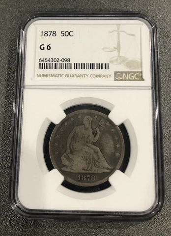 NGC G 6 1878 Seated Liberty Half Dollar Cover