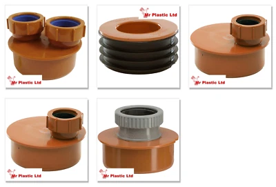 Polypipe 110mm Underground Drainage to Waste Pipe Adaptor - 32mm, 40mm or 50mm