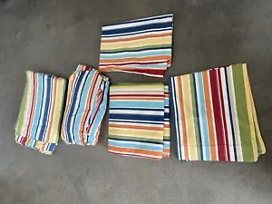 Pottery barn multi color stripe twin sheet set and duvet cover - Picture 1 of 14
