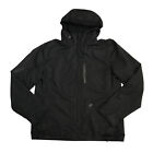 TU Clothing Mens Hooded Jacket Black Size Medium Anorak Mesh Lined Pocket Zip Up