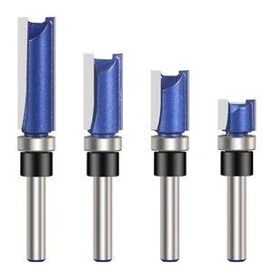 4PCS Flush Trim Router Bit 1/4'' Shank Woodworking Straight End Milling Tool - Picture 1 of 9