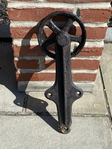 Antique C.1900 Barn Door Roller ~ Works Properly, No Damage, Black Gloss Paint Cover