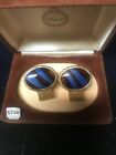 Vintage Hickok Stone Gold Tone Mesh Cuff Links Formal Wear in Case