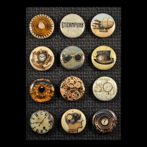 Steampunk / Tasten (12er Set) / verschiedene Größenoptionen - Bild 1 von 5