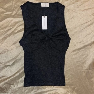 NWT Anthropologie T.LA Twist Ribbed Knit Halter Tank Top XSmall Petite black - Picture 1 of 3