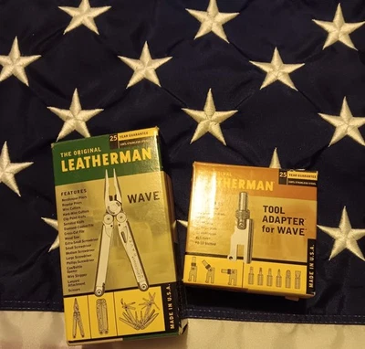Multi-alicates NUEVO EN CAJA Leatherman Wave 1ª Generación Herramienta Adafter EE. UU. Multitool 2 Lote Foto 1 de 4