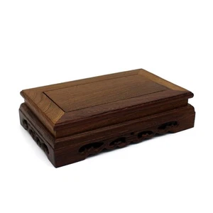 CVHOMEDECO. Primitives Rustic Rosewood Rectangle Display Stand Vase Pot Base ... - Picture 1 of 5