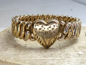 Vintage American Queen Gold Filled / Sterling Sweetheart Erweiterungsarmband V - Bild 1 von 11