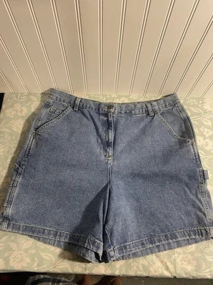 Vintage años 90 Y2k L.E.I. Pantalones cortos de mezclilla para mujer talla 16 tiro alto mamá cremallera mosca Foto 1 de 4