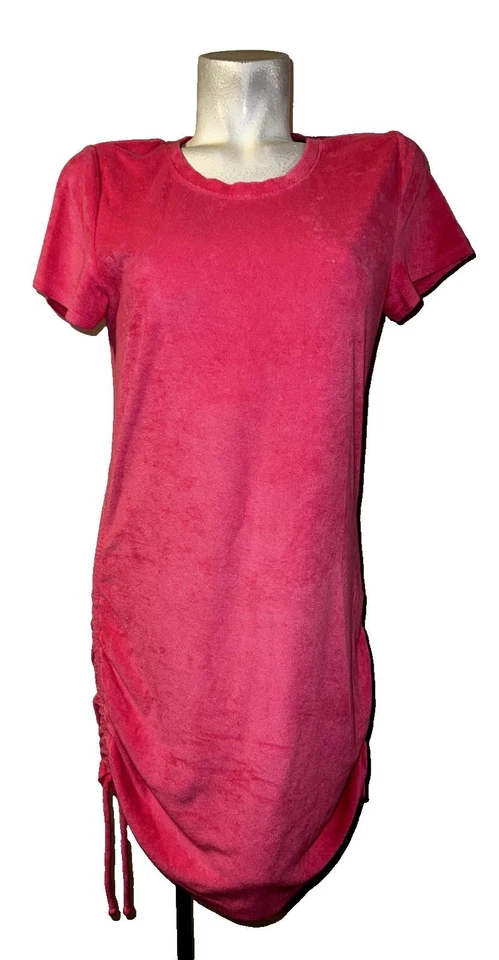 VICTORIA'S SECRET PINK Women's Size L Terry Cloth T-Shirt Dress w/Drawstrings - Image 1 of 4