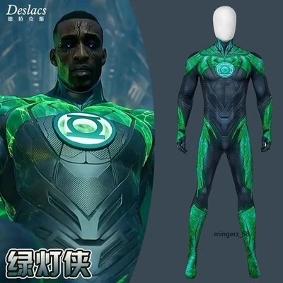 Mejorado Linterna Verde Cosplay Mono Superhéroe Escenario Traje Disfraz Halloween Foto 1 de 4