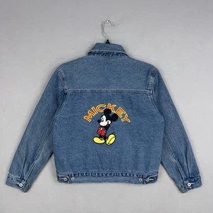 Vintage Mickey Mouse Jacket Womens Medium Denim Embroidered Disney 90s Retro - Picture 1 of 14