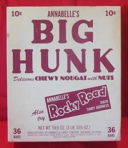 Annabelle Big Hunk 10¢ Schokoriegel Box LEER Display Werbung ca.1972 - Bild 1 von 11
