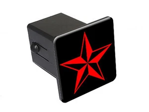 Nautical Star - Red - Tow Trailer Hitch Cover Plug Insert Truck Pickup - Picture 1 of 1