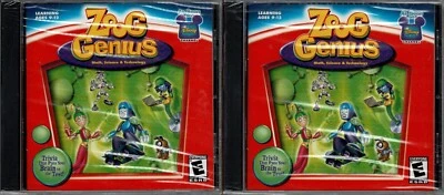 Lot of 2 Disney's Zoog Genius Math Science Technology PC New XP Buy Save More - Image 1 of 2