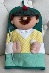 Winfield Trading Co Golfer Topflappen Ofenhandschuh grün kariert Hut Club Vater Schnurrbart - Bild 1 von 8