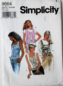 Simplicity 9664 Misses Tops Vests Sewing Pattern Sz 16-18-20 - Picture 1 of 1