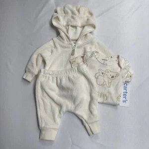 Carter's 3 piece Bodysuit, Hoodie & Pants Set Size Newborn Koala Ivory - Picture 1 of 8