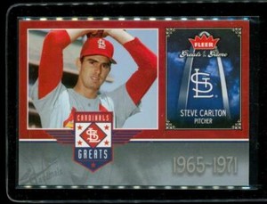 2006 FLEER GREATS OF GAME Baseball Card STL-SC STEVE CARLTON Cardinals 1965-1971