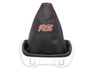 GEAR STICK GAITER FOR FORD MONDEO MK4 2007-2014 BLACK LEATHER EMBROIDERY RS RED - Picture 1 of 4