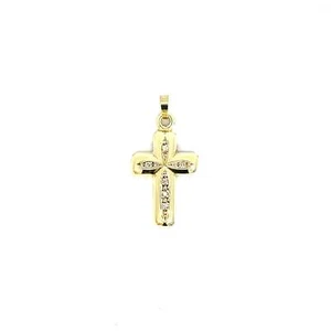 Kreuzanhänger Gelbgold 585 / 14 Karat mit Diamanten Nr. 5540 - Bild 1 von 4