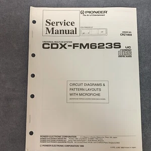 Pioneer CDX-FM623S Servicehandbuch [Original mit Schaltplan, Mikrofiche, Teile] - Bild 1 von 4