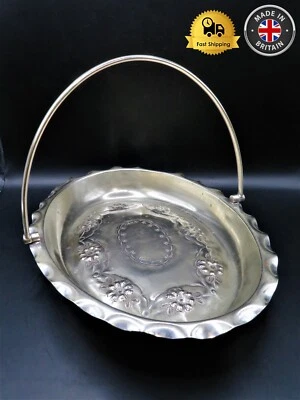 HERMOSA Cesta de Plata Antigua Siglo XIX EPNS Hecha en Inglaterra Años 1870 Foto 1 de 4