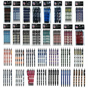 NEW Licensed Football League Team Logo Black Ink Click Pens - Pick A Team (5 PK) - Picture 1 of 17