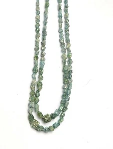Cuentas de piedras preciosas ásperas de diamante azul natural de 8 pulgadas cadena 3-5 mm para mujer superdotada - Imagen 1 de 5