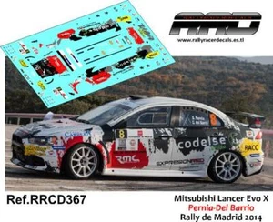DECAL/CALCA 1/43; Mitsubishi Lancer Evo X Pernia-Del Barrio Rally Madrid 2014 - Imagen 1 de 2
