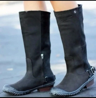 Botas de montar Sorel Grill Slimboot altas de cuero impermeables negras nieve 9 Foto 1 de 4