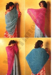 Knitting & Crochet Pattern To Make 4 Shawl Design. 4 Ply DK Yarn - Picture 1 of 1