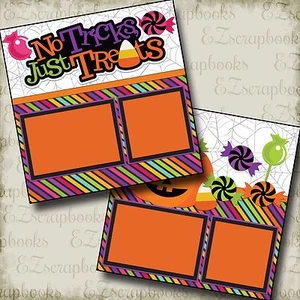 No TRICKS Just TREATS - 2 páginas de álbum de recortes prefabricadas - diseño EZ 2149 - Imagen 1 de 4