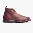 Popps  Mens  Leather Casual Lace-Up  Boots Oxblood