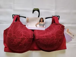 Reggiseno donna Joyspun rosso regolabile figura intera pizzo ferretto balconcino taglia 44DD - Foto 1 di 10