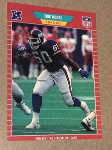 1989 Pro Set #279 Eric Moore New York Giants FOOTBALL CARD - Picture 1 of 2