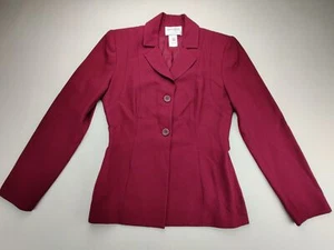 Hugo Buscati Collection Wmn's Sz 4 Vintage Maroon Jacket Blazer 25" Coat - Picture 1 of 12