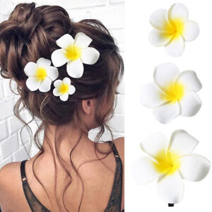 Plumeria Flower Hair Clips For Women Girls Hairpins Egg Flower Barrette Hawaiian