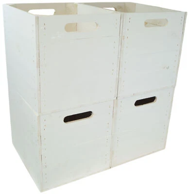 4 Stück Regalkiste weiß passend für Ikea Kallax und Expeditregale Regaleinsatz - Bild 1 von 4