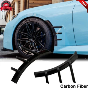 Fit For BMW M2 G87 2022-24 REAL CARBON Front Fender Side Canards Fins Arch Trims - Picture 1 of 12